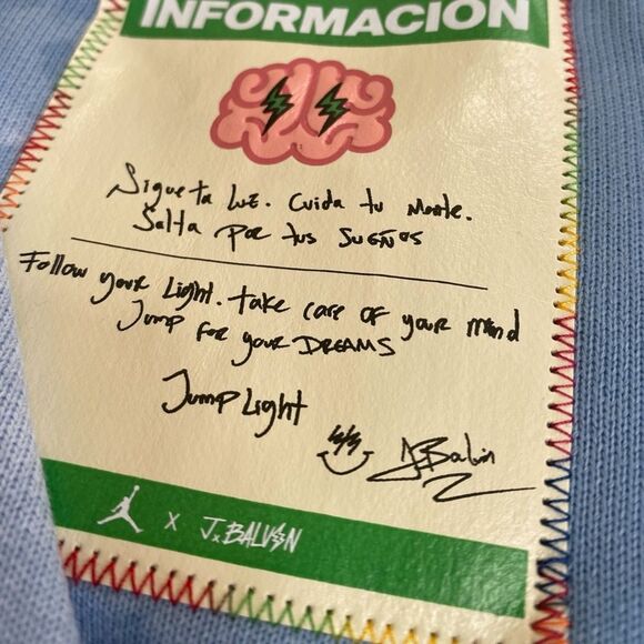 Nike Air Jordan x J. Balvin Blue Fleece Hoodie DR2958-447 Mens size Medium New - Picture 8 of 12